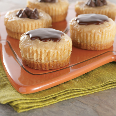 Peanut Butter & Chocolate Mini Cheesecakes Peanut Butter & Chocolate Mini Cheesecakes