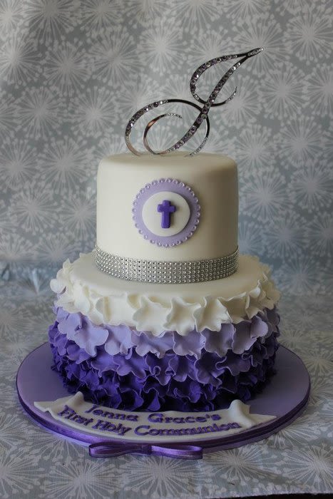 Purple First Communion Cake Purple First Communion Cake