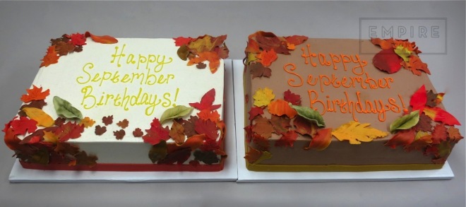 Sheet Cakes with Fall Leaves Sheet Cakes with Fall Leaves