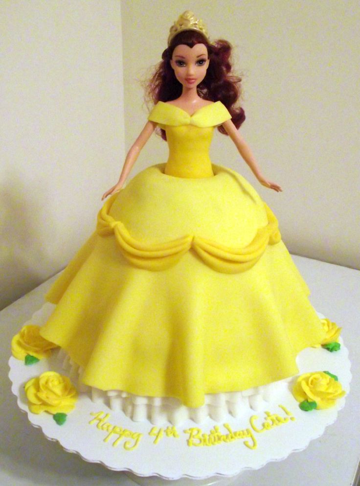 princess belle doll cake