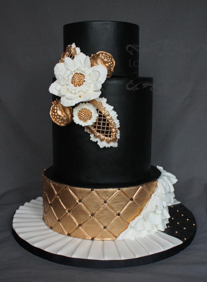 Black and Gold Wedding Cake Black and Gold Wedding Cake