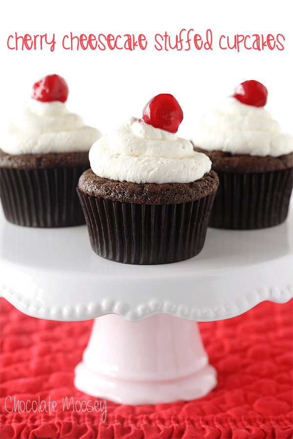 Cherry Cheesecake Stuffed Cupcakes Cherry Cheesecake Stuffed Cupcakes