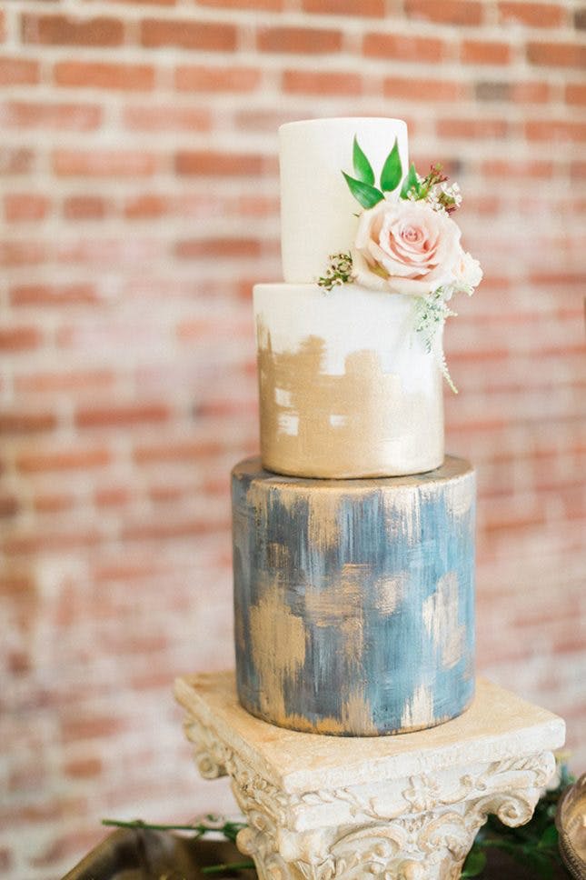 Gold Painted Wedding Cake Gold Painted Wedding Cake