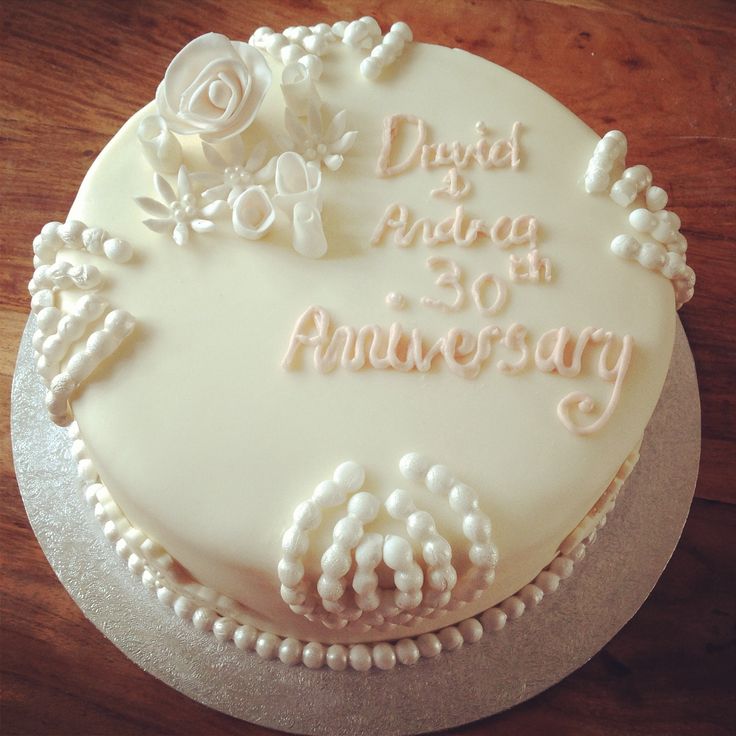 Pearl 30th Wedding Anniversary Cake Pearl 30th Wedding Anniversary Cake