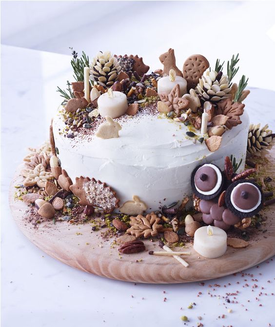Pine Cone Decorations On Chocolate Cakes Pine Cone Decorations On Chocolate Cakes