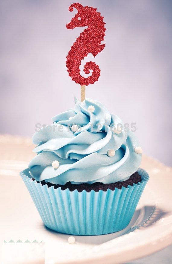 Seahorse Cupcake Toppers Seahorse Cupcake Toppers
