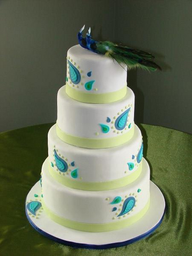Simple Peacock Wedding Cake Simple Peacock Wedding Cake