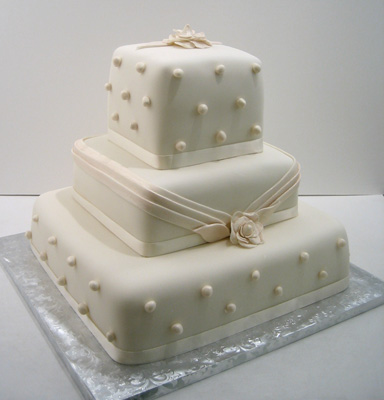 Simple White Square Wedding Cake Simple White Square Wedding Cake