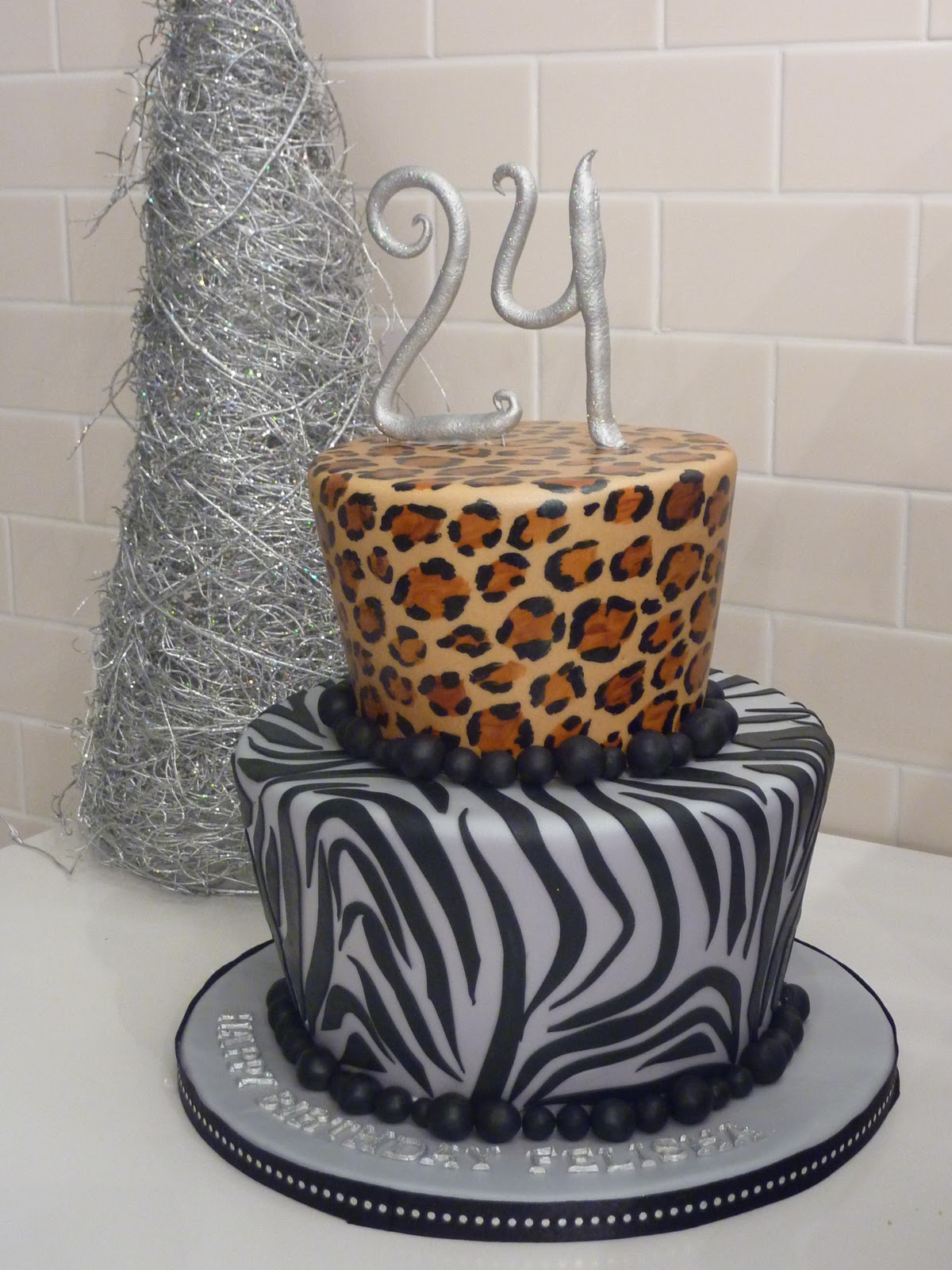 Zebra and Leopard Print Cake