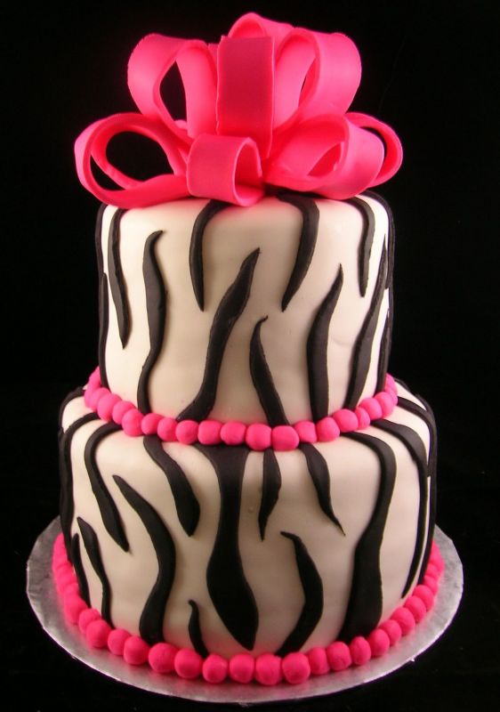 Zebra Print Birthday Cake Zebra Print Birthday Cake