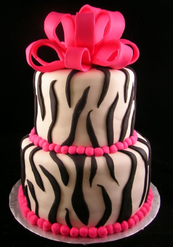 Zebra Print Birthday Cake