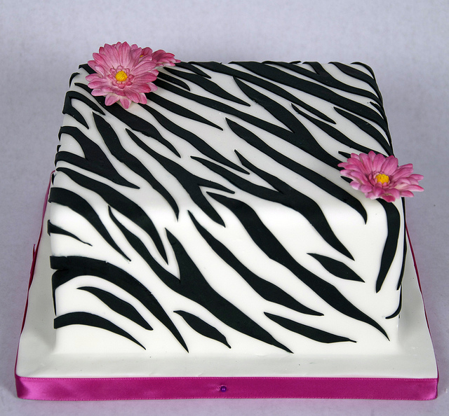 Zebra Print Cake Square