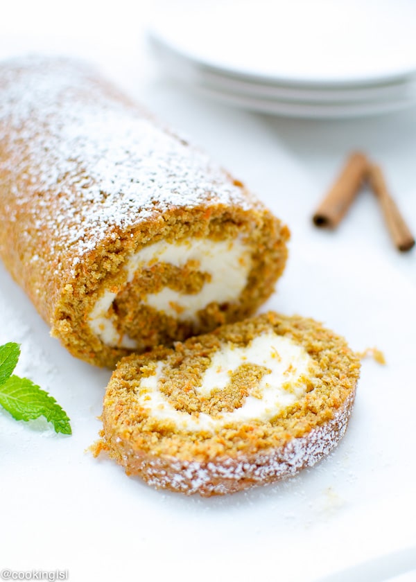 Carrot Cake Roll with Cream Cheese Carrot Cake Roll with Cream Cheese