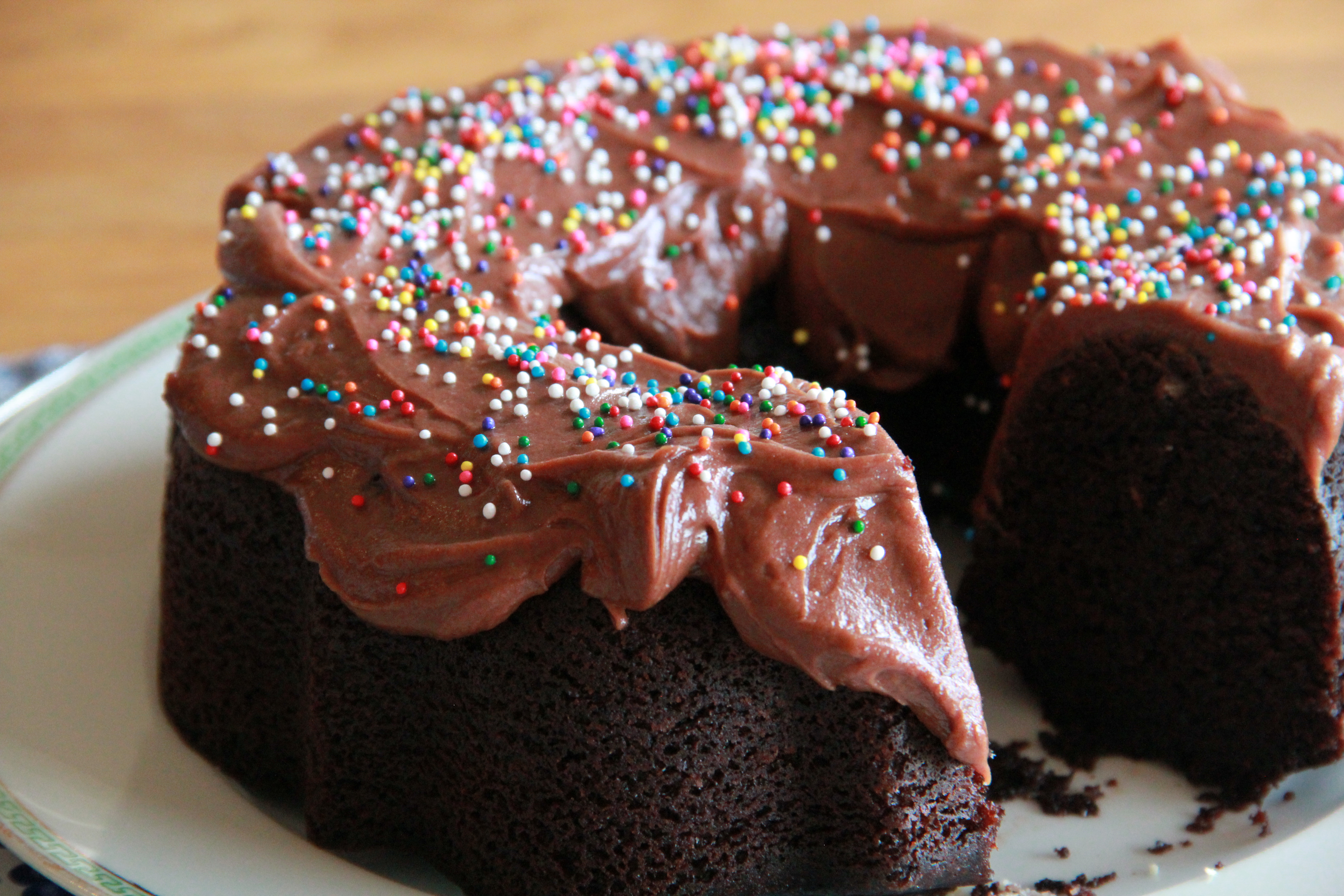 Chocolate Bundt Cake Frosted