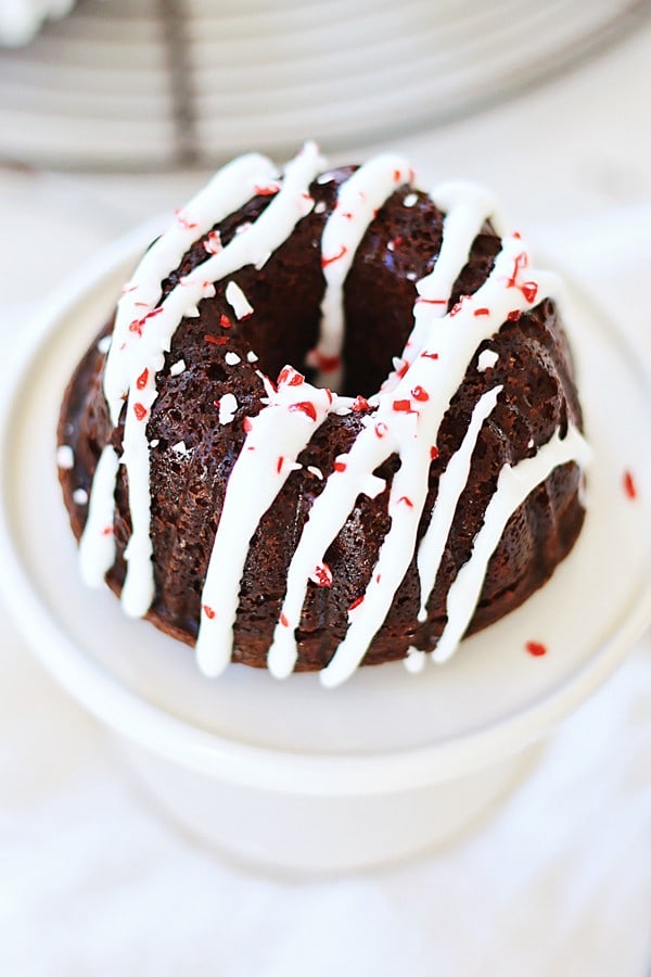 Chocolate Peppermint Bundt Cake with Frosting
