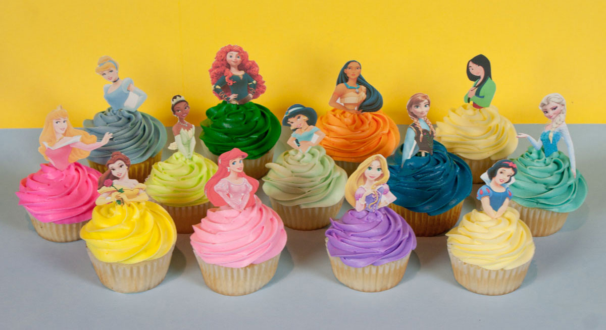 12 Stick On For Disney Princess Cupcakes Photo Disney Princess