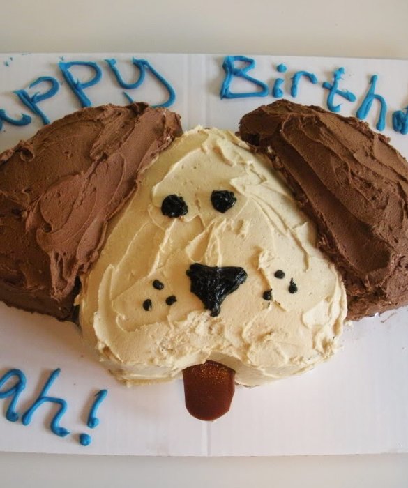 Easy Dog Shaped Birthday Cake