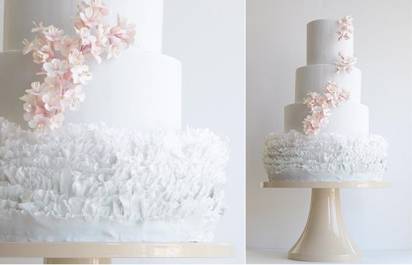 Fondant Ruffle Wedding Cake Fondant Ruffle Wedding Cake
