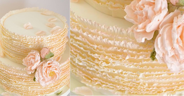 Fondant Ruffle Wedding Cake Fondant Ruffle Wedding Cake