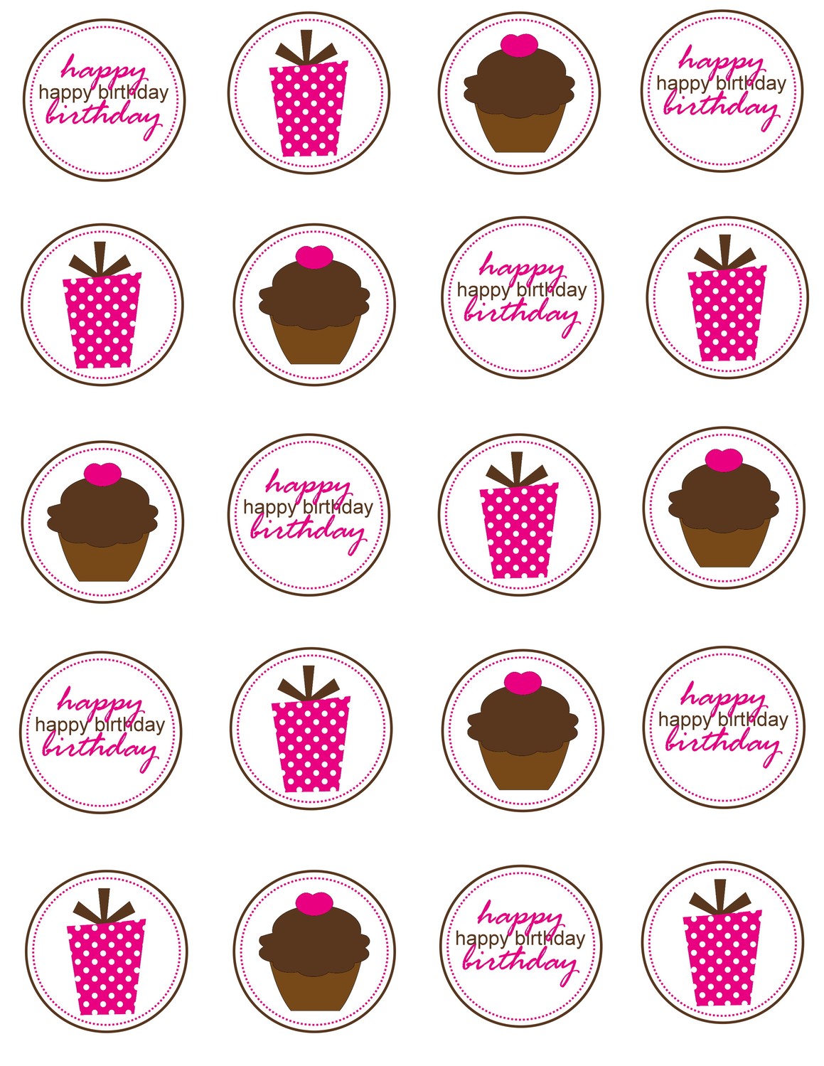 Free Printable Birthday Cupcake Toppers