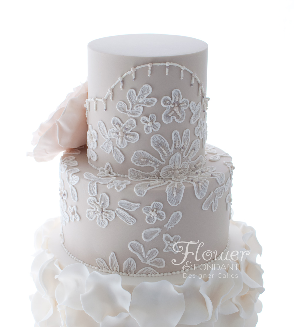 Lace and Ruffle Cake Fondant Lace and Ruffle Cake Fondant