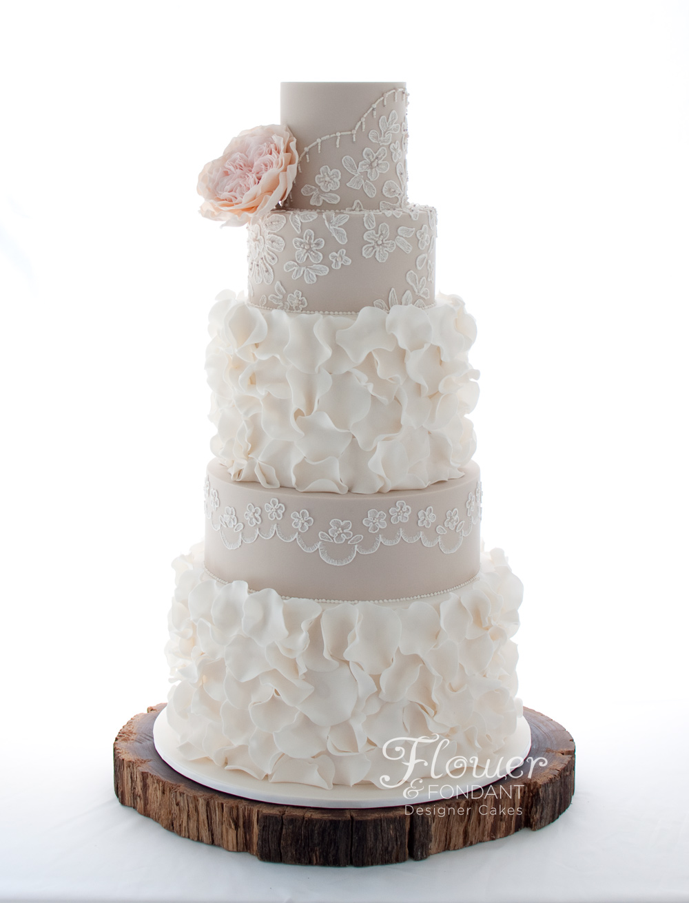 Lace and Ruffle Cake Fondant Lace and Ruffle Cake Fondant