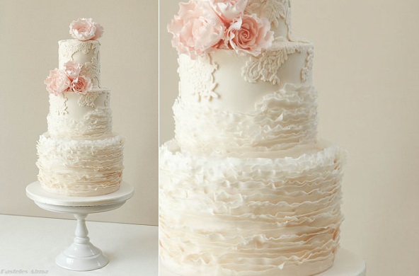 12 Photos of Lace And Ruffle Cakes Fondant 12 Photos of Lace And Ruffle Cakes Fondant