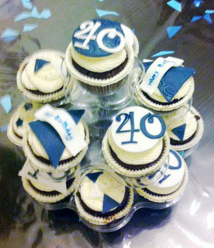 Men 40th Birthday Cupcake Cake Men 40th Birthday Cupcake Cake