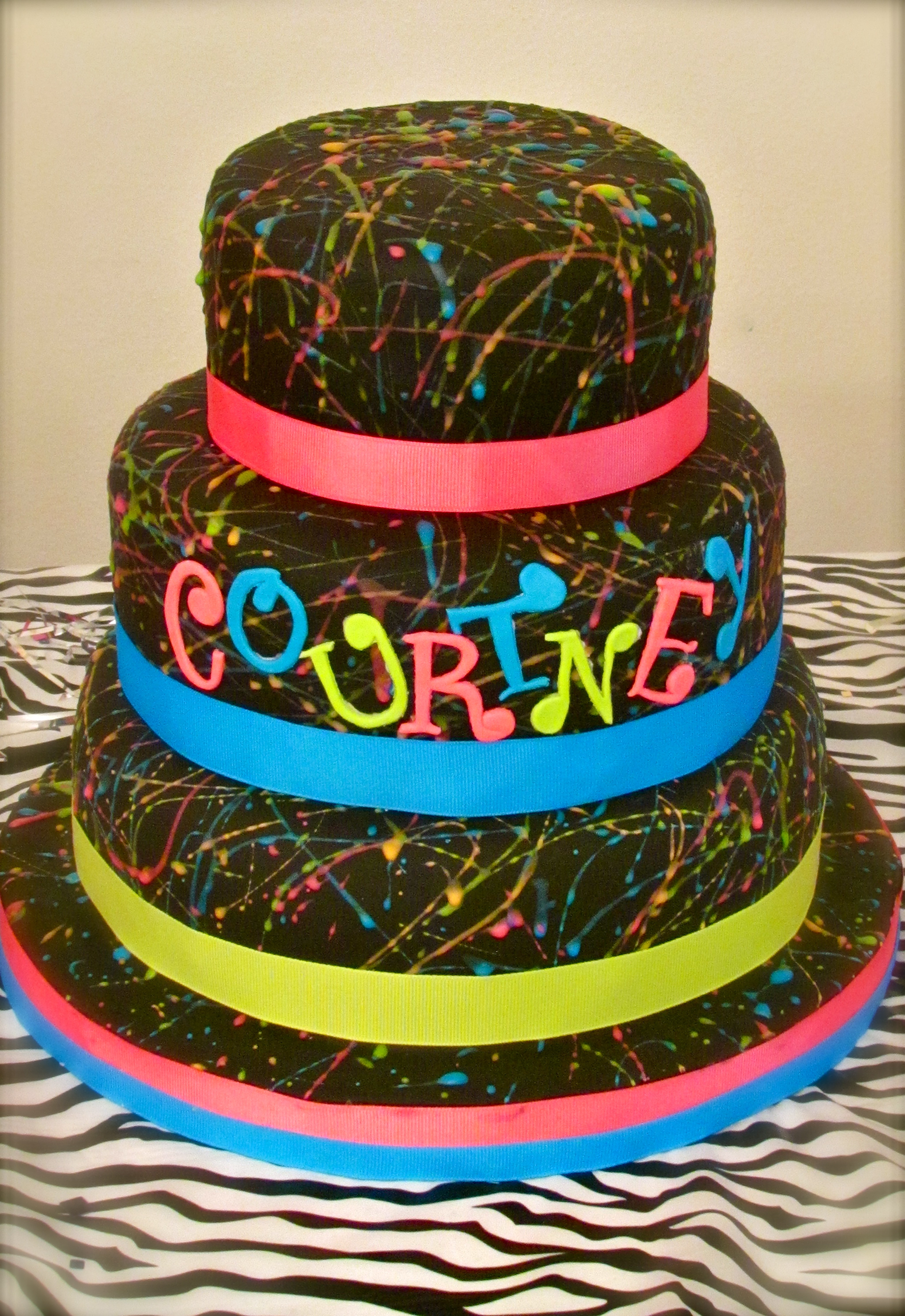 Neon Birthday Party Cake Ideas Neon Birthday Party Cake Ideas