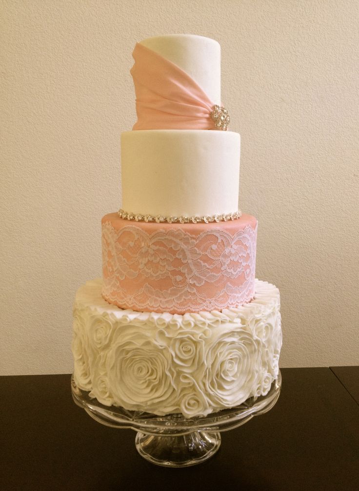 Rosette and Fondant Wedding Cake Rosette and Fondant Wedding Cake