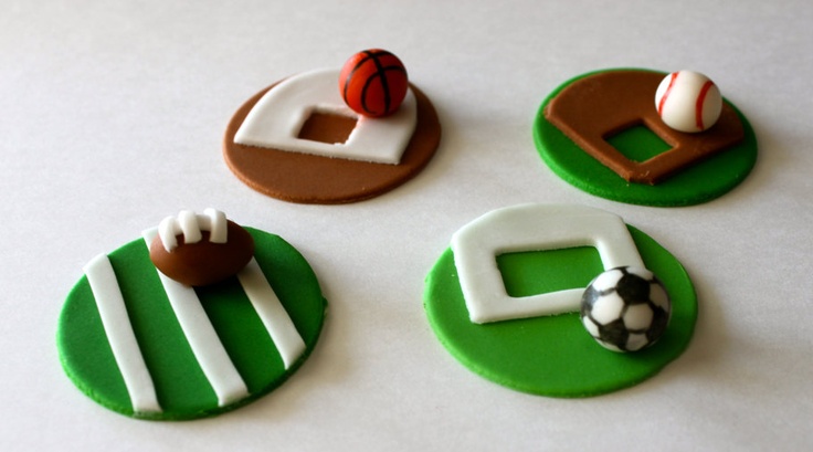 Sports Fondant Cupcake Toppers Sports Fondant Cupcake Toppers