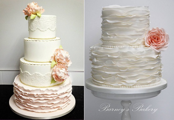 Wedding Cake with Fondant Ruffles Wedding Cake with Fondant Ruffles