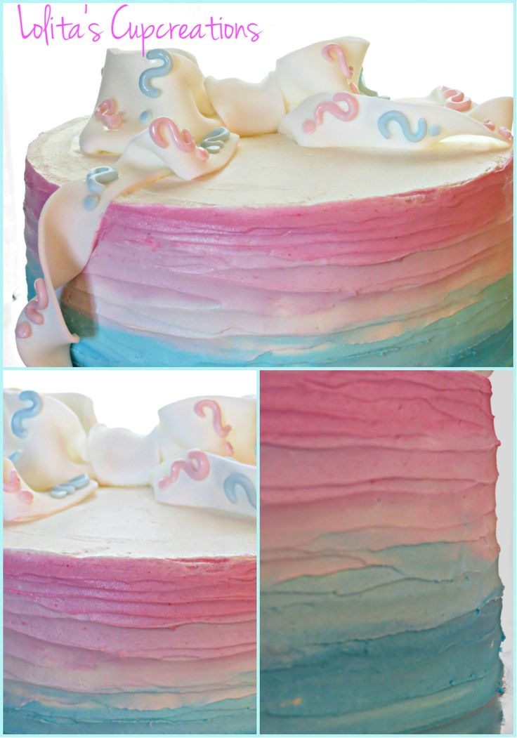 Baby Blue and Pink Gender Reveal Cake Baby Blue and Pink Gender Reveal Cake