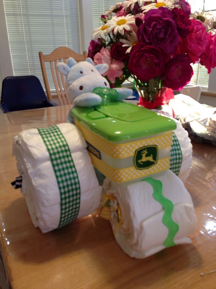 Baby Shower Diaper Tractor