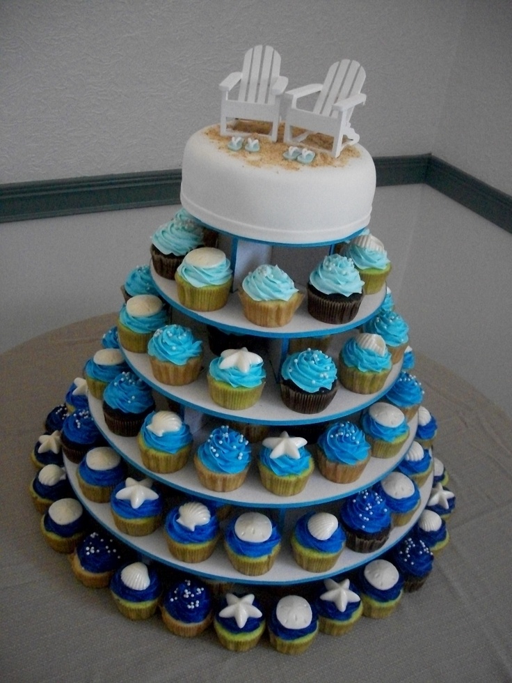 Beach Cupcake Wedding Cake Beach Cupcake Wedding Cake