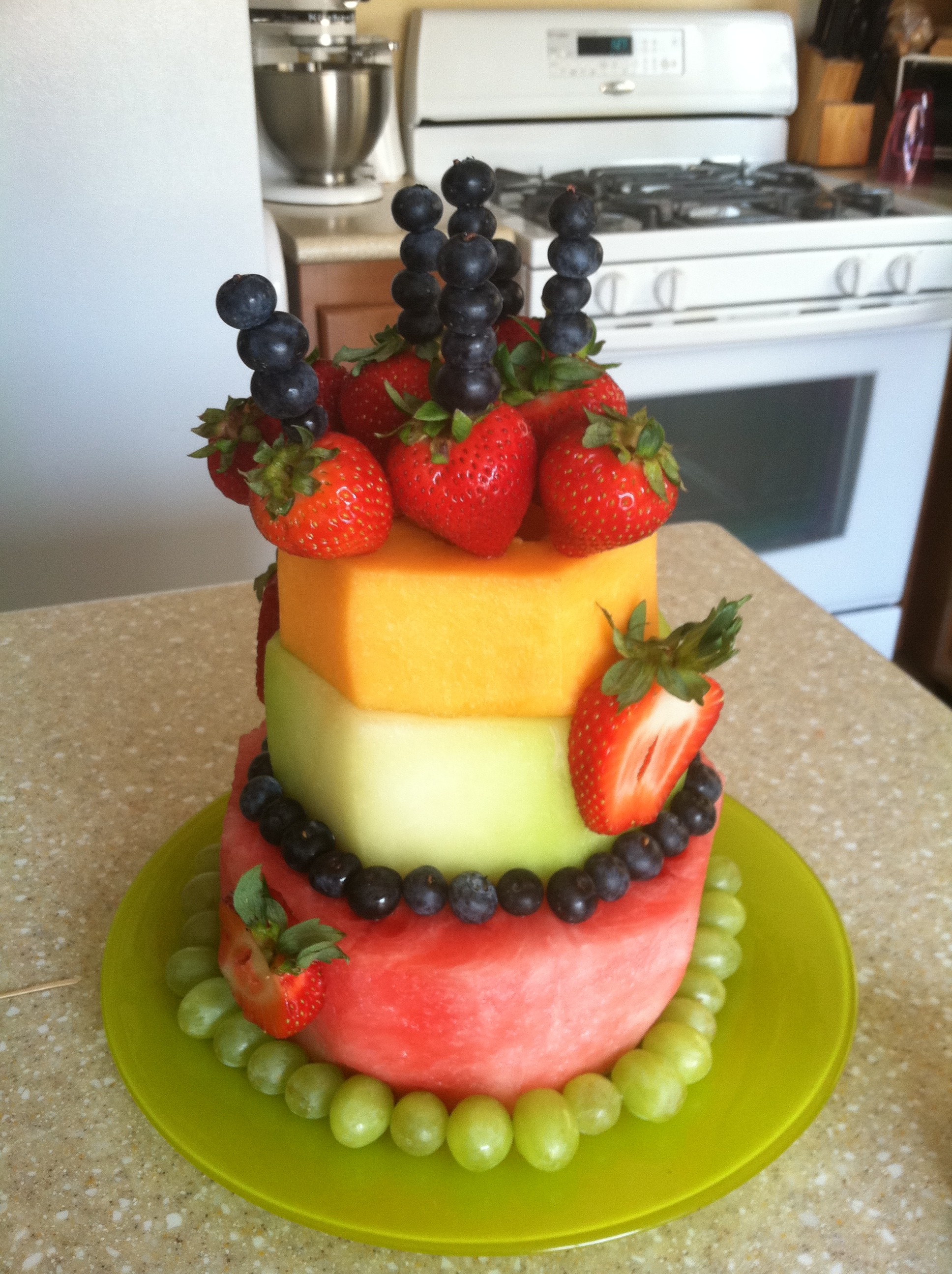 Birthday Cake Made with Fruit