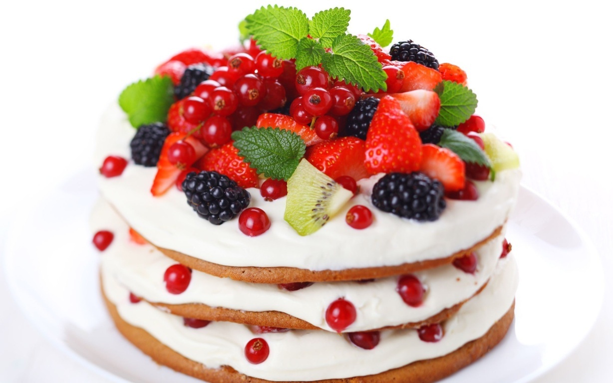 Birthday Cake with Fruits
