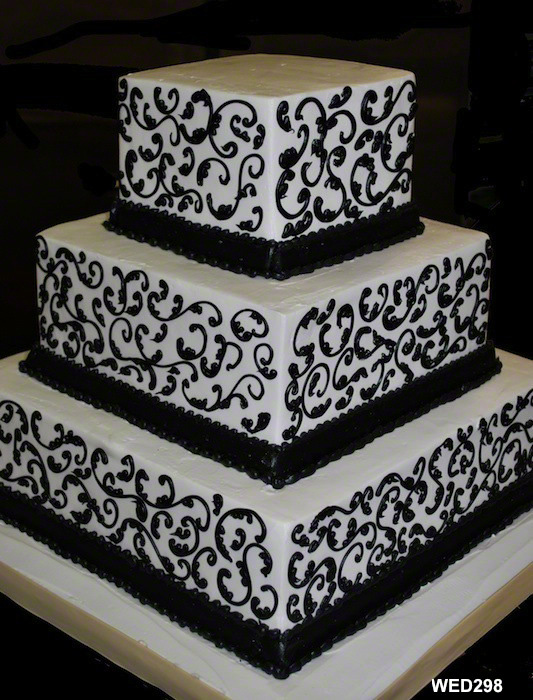 Black Scrollwork Wedding Cake Black Scrollwork Wedding Cake