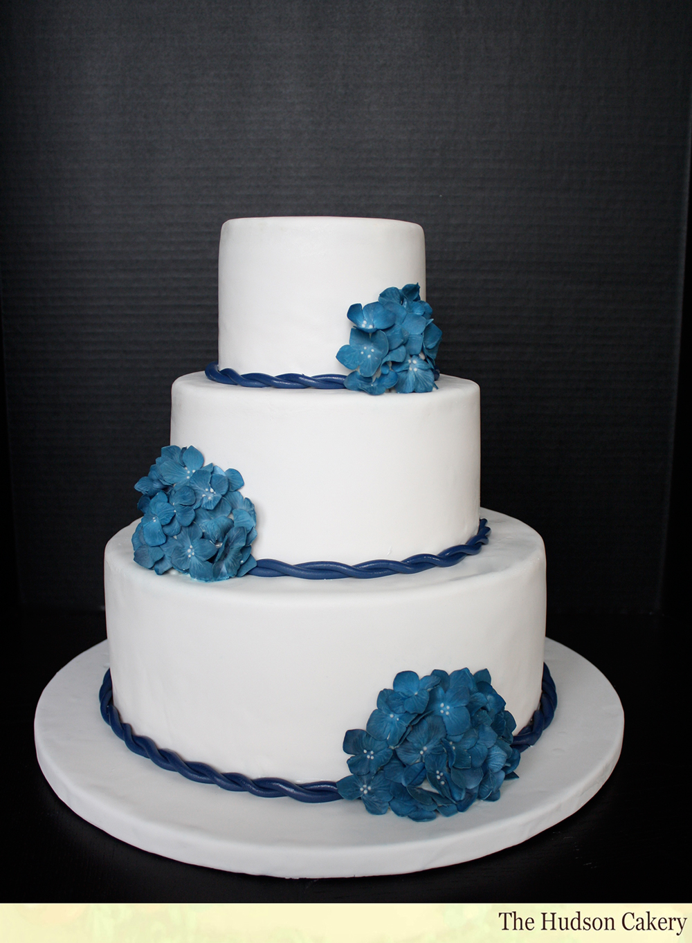 Blue Hydrangea Wedding Cake