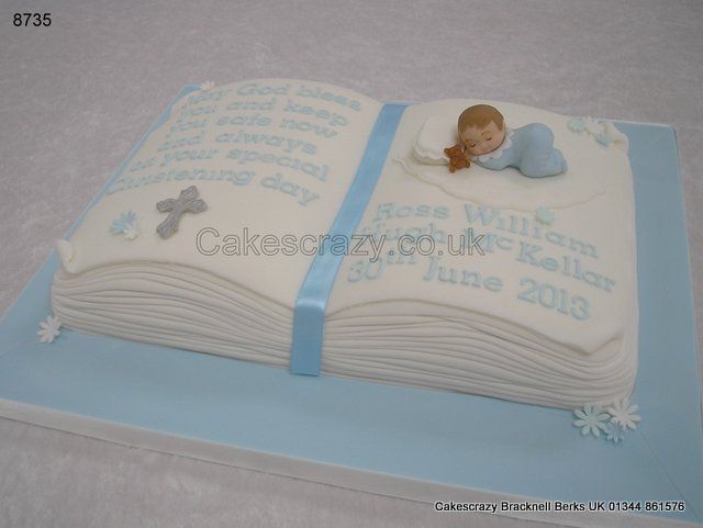 Book Open Christening Cake Book Open Christening Cake