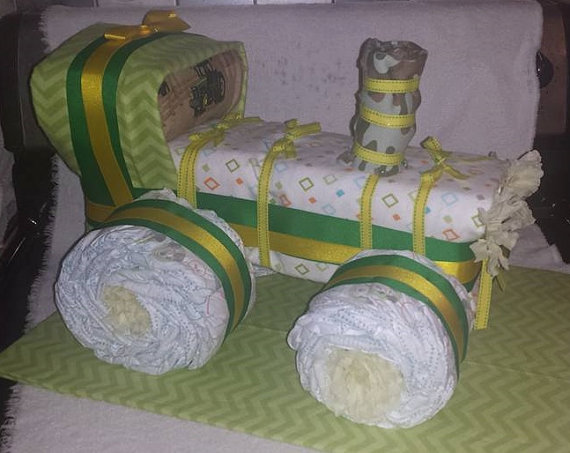 Boy Baby Shower Diaper Cake Tractor