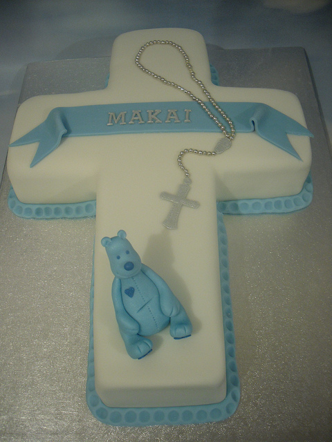 Boy Baptism Cross Cake Boy Baptism Cross Cake