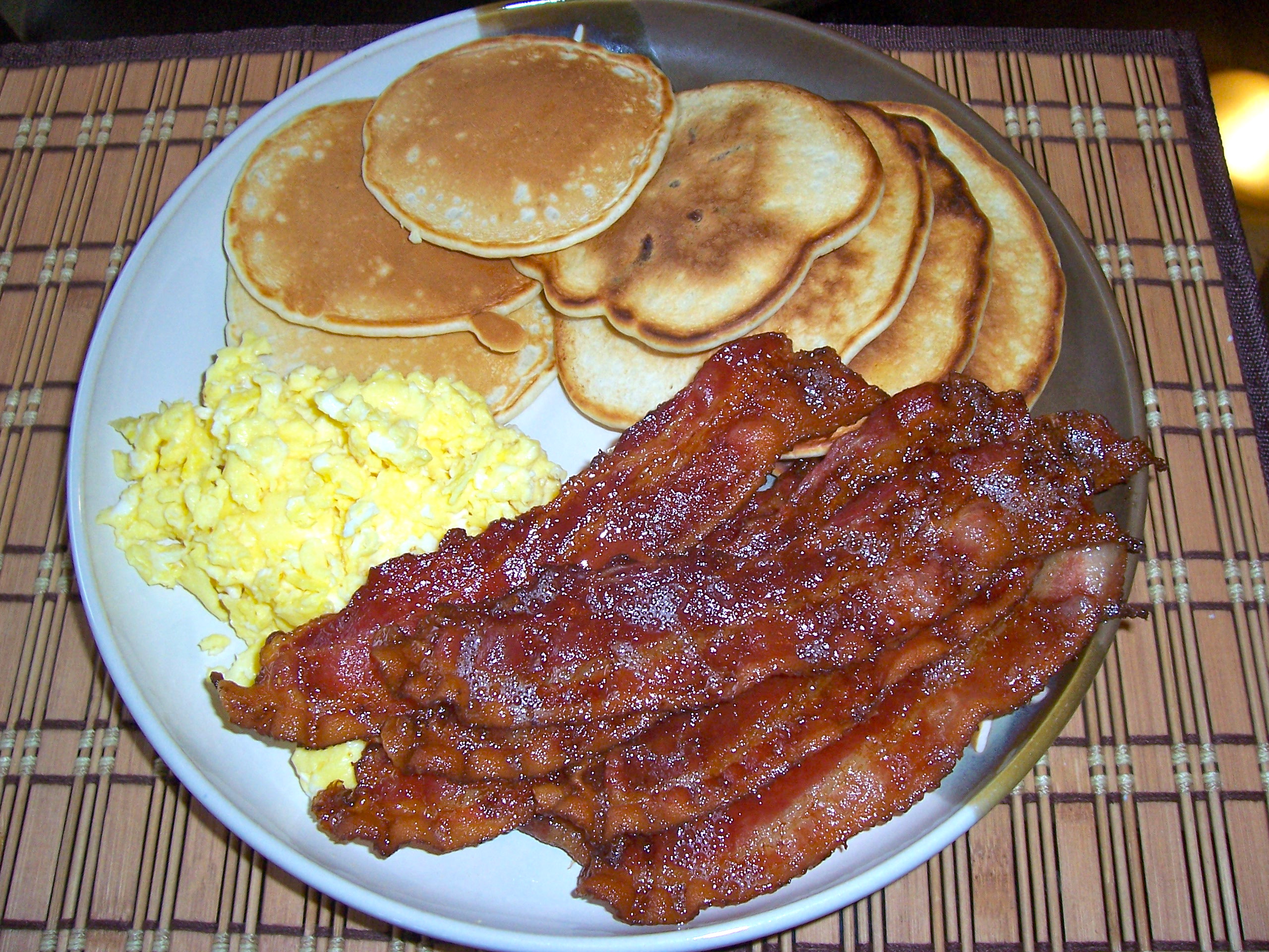 Breakfast Pancake Eggs and Bacon Breakfast Pancake Eggs and Bacon