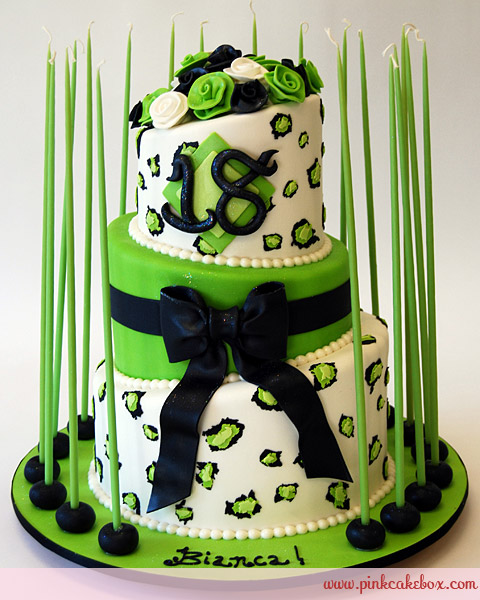 Cheetah Print 18th Birthday Cake Cheetah Print 18th Birthday Cake