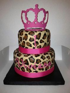 Cheetah Print Birthday Cake