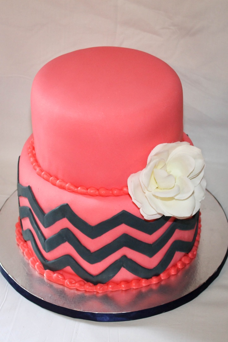 Chevron Bridal Shower Cake Chevron Bridal Shower Cake