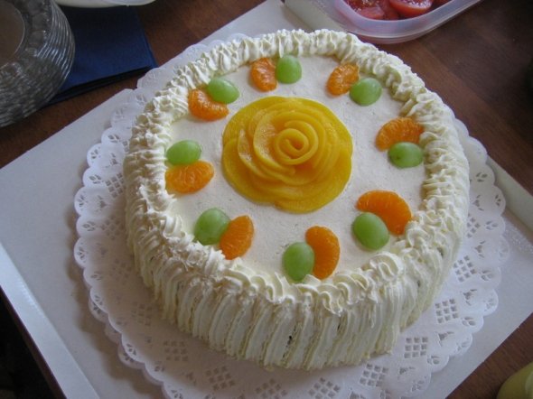 Decorating Cake with Fruit