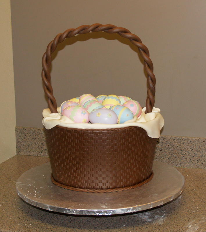 6 Photos of Fondant Easter Basket Cakes