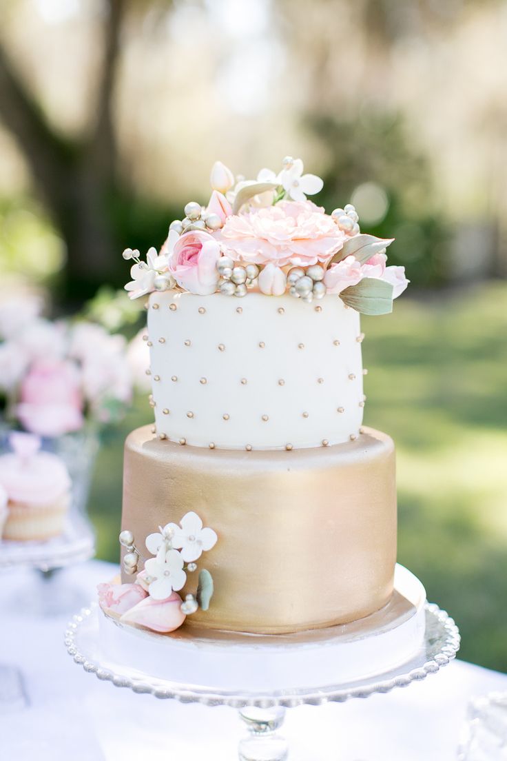 Gold and Pink Bridal Shower Cake Gold and Pink Bridal Shower Cake