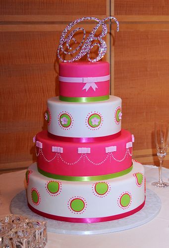 Hot Pink and Lime Green Cake Hot Pink and Lime Green Cake